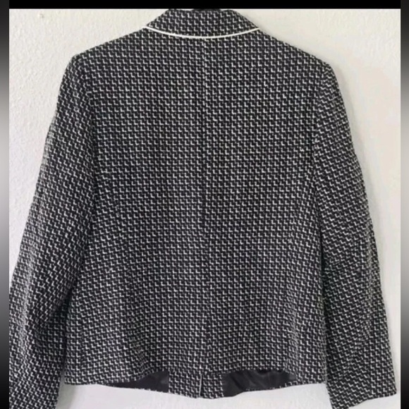 Talbots Tweed Jacket P10 Women Black White 3Button Long Sleeve Excellent - Picture 3 of 9